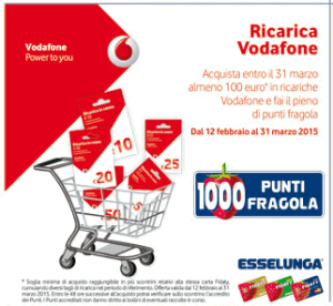 Vodafone ricarica 1000 punti fragola