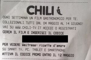 Codice Esselunga per film Chili Tv