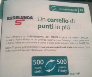 Scambio punti Stella Q8 con punti Fragola Esselunga