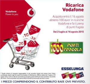 La ricarica Vodafone regala fino a 1000 punti Fragola