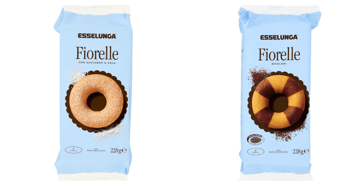Esselunga Fiorelle con zucchero a velo e Fiorelle bicolori