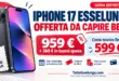 Offerta iPhone 17 Esselunga 256 GB a 959 euro con 360 euro in buoni spesa e costo teorico finale di 599 euro