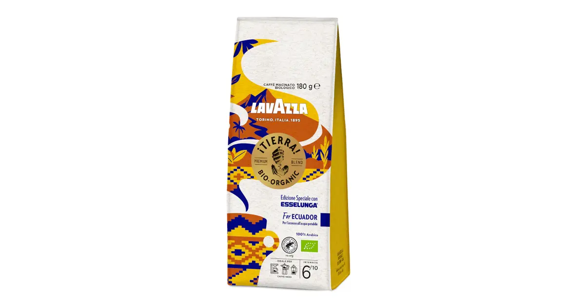 Confezione Lavazza ¡Tierra! Bio-Organic For Ecuador caffè macinato da 180 grammi